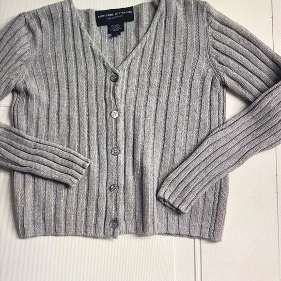 Gray Ribbed Cardigan Sweater - Picture 1 of 1